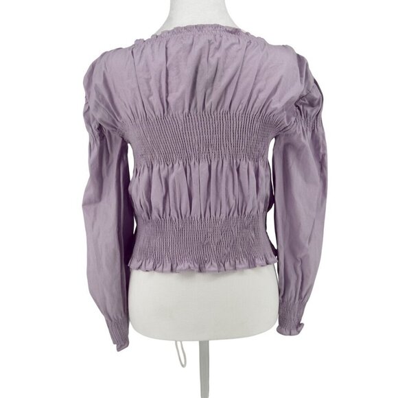 Zara Lilac Smocked Crop Top with Long Sleeves - Size 13-14, Spring, Tweens - Picture 6 of 13
